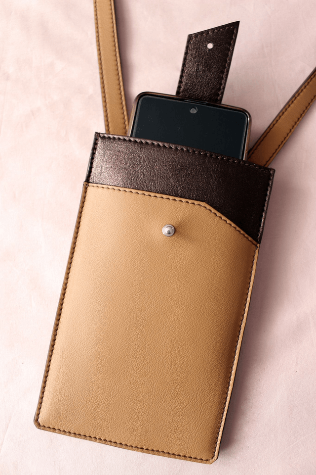 Sac Téléphone - Camel&MarronGlacé