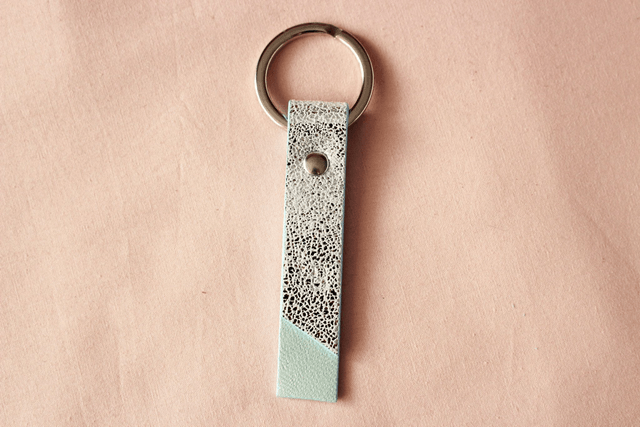 Porte Clé - Argent&Vertd'EauIrisé