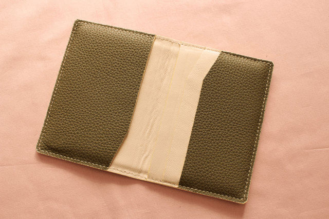 Porte Carte Pliable - Kaki&Crème