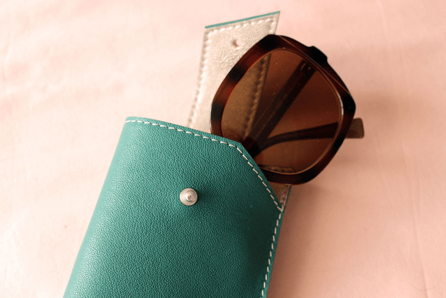 Etui à Lunettes - Vert&Champagne