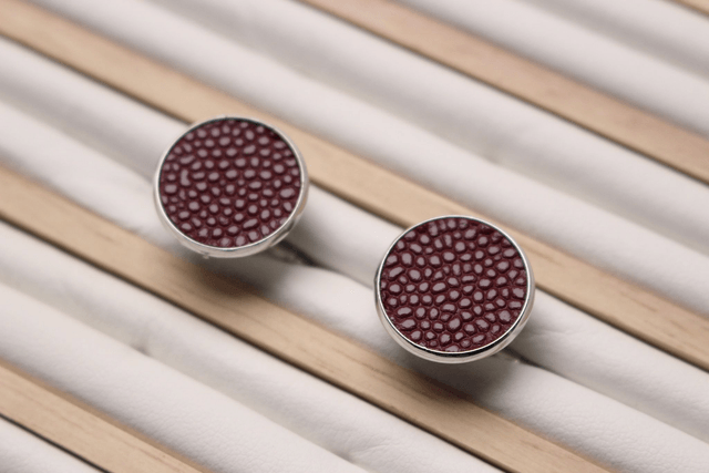 Boutons de Manchettes - BordeauxGrainé