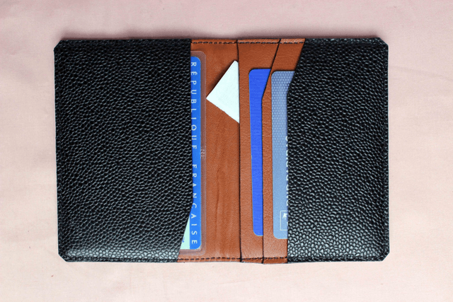 Porte Carte Pliable - Noir&Camel